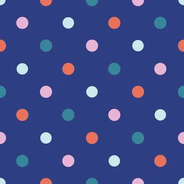 Multi-colored Geometric Polka Dot Seamless Pattern Background Stock Illustration