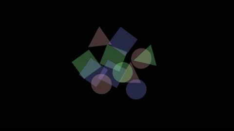 Multi-colored geometric shapes arrows and lines directional movement Information Stock Footage 220677136