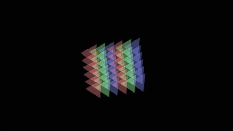 Multi-colored geometric shapes arrows and lines directional movement Information Video stock 221099922