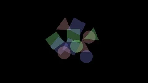 Multi-colored geometric shapes arrows and lines directional movement Information Stock Illustration