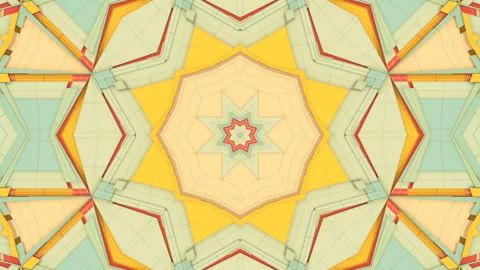 Multi colored geometrical abstract flower. Blossom 3d render loop animation HD Stock Footage 133241327