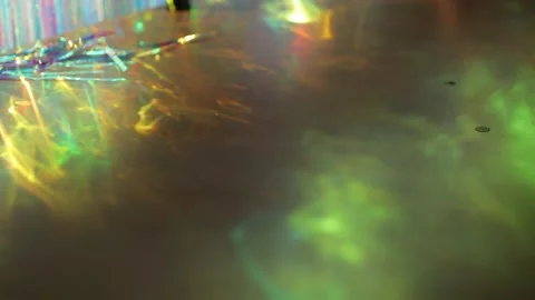 Multi-colored glare of light on the floor, light spots. Stock Footage 142795391
