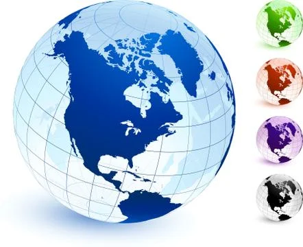 Multi Colored Globe set Illustrazione stock