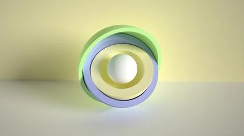 Multi-colored glossy hemispheres. Core and layering. A three-dimensional figu Stock Illustration