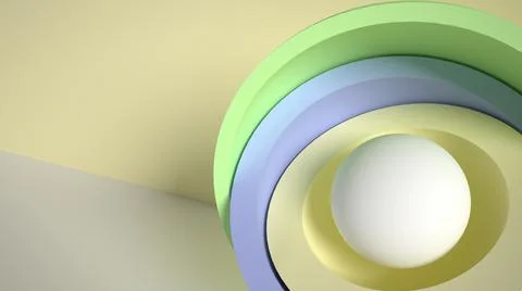 Multi-colored glossy hemispheres. Core and layering. A three-dimensional figu Stock Illustration