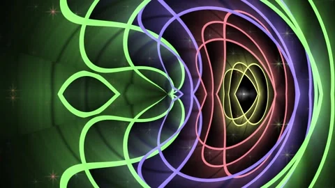 Multi-colored glowing lines change their position in space Stock Footage 145188591