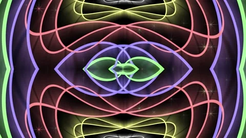 Multi-colored glowing lines change their position in space Stock Footage 145188624