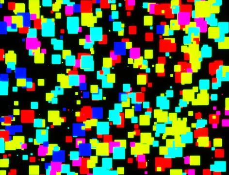 Multi-colored glowing rectangles on a black background. Abstract. 3d rendering. イラスト素材