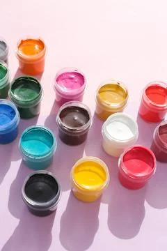 Multi-colored gouache Stock Photos