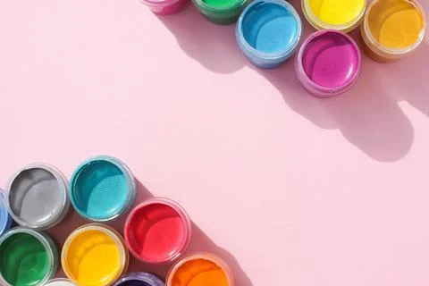 Multi-colored gouache Stock Photos