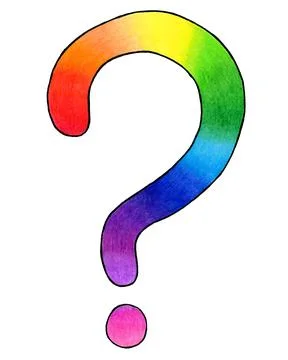 Multi-colored gradient question mark on a white background illustration drawing Stock Illustration