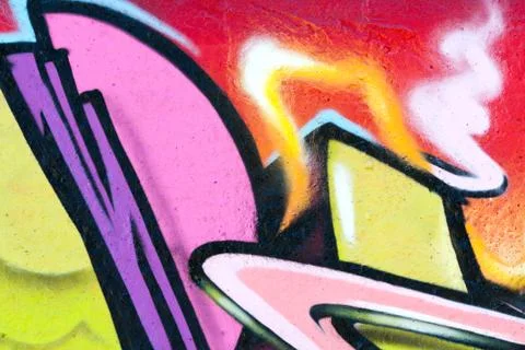 Multi colored graffiti wall Stock Illustration