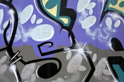 Multi colored graffiti wall Stock Illustration