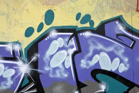 Multi colored graffiti wall Illustrazione stock