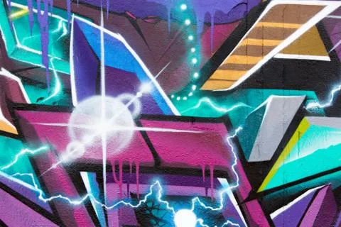 Multi colored graffiti wall Stock Illustration