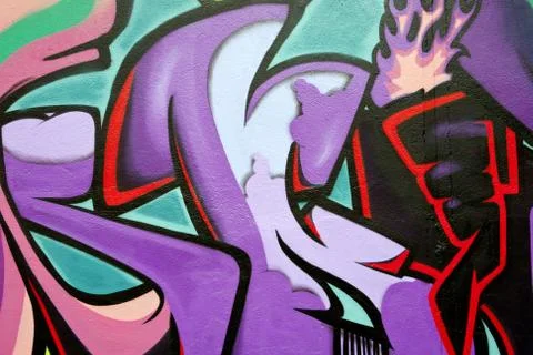 Multi colored graffiti wall Stock Illustration