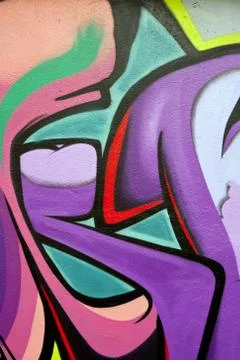 Multi colored graffiti wall Illustrazione stock