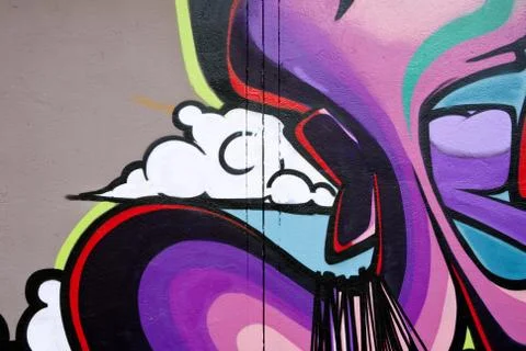 Multi colored graffiti wall Stock Illustration