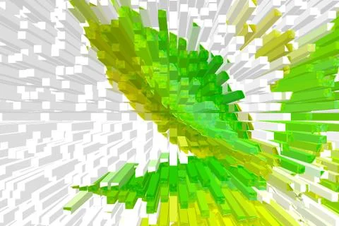 Multi-colored, green and white background, beautiful volume abstraction Stock Illustration