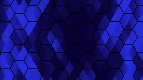 A multi-colored grid of triangles and hexagons moves in a wave. Video stock 179650928