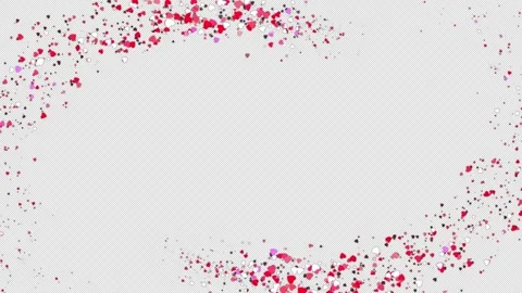 Multi-colored hearts appear on a transparent background, with an empty space in Stock Footage 324817193