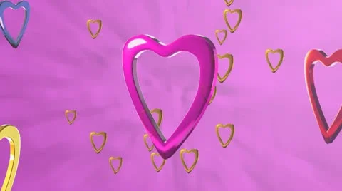 Multi-Colored Hearts Video stock 10689405