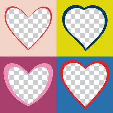 Multi colored hearts mockup collection. Stock Illustration