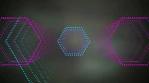 Multi-colored Hexagons on a gray background Stock Footage 50785665