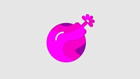 Multi-colored icon bomb with colored spots floating inside. In-Out Alpha end Stock Footage 239552928
