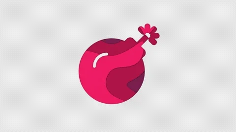 Multi-colored icon bomb with colored spots floating inside. In-Out Alpha end Stock Footage 239554802
