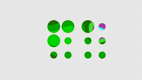 Multi-colored icon braille with colored spots floating inside. In-Out Alpha end Stock Footage 239551290