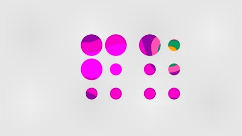 Multi-colored icon braille with colored spots floating inside. In-Out Alpha end Stock Footage 239553193