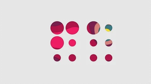 Multi-colored icon braille with colored spots floating inside. In-Out Alpha end Stock Footage 239555324
