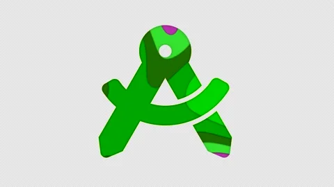 Multi-colored icon drafting compass with colored spots floating inside. In-Out Stock Footage 239970651