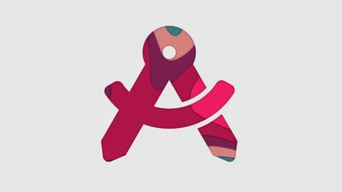 Multi-colored icon drafting compass with colored spots floating inside. In-Out Stock Footage 239973411