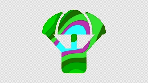 Multi-colored icon parachute box with colored spots floating inside. In-Out Stock Footage 241091745