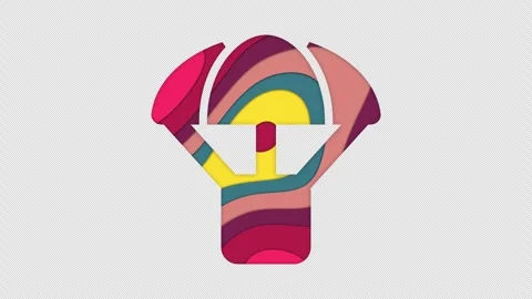 Multi-colored icon parachute box with colored spots floating inside. In-Out Stock Footage 241093632