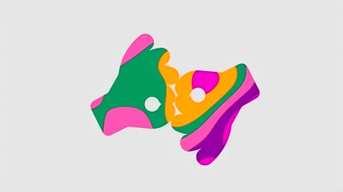 Multi-colored icon Sign language interpreting with colored spots floating Stock Footage 239261437