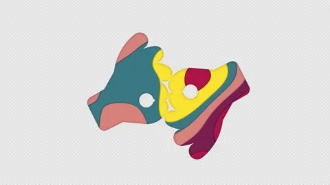 Multi-colored icon Sign language interpreting with colored spots floating Stock Footage 239263305