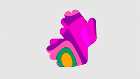 Multi-colored icon sign language with colored spots floating inside. In-Out Stock Footage 241475232