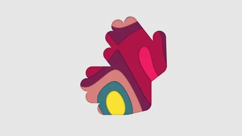 Multi-colored icon sign language with colored spots floating inside. In-Out Stock Footage 241476393