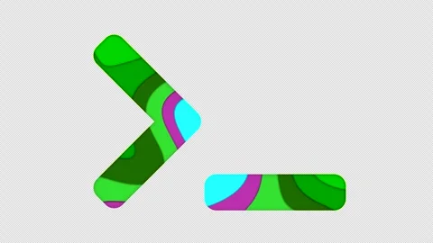 Multi-colored icon terminal with colored spots floating inside. In-Out Alpha end Stock Footage 241675855