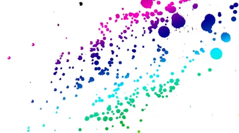 Multi colored ink drops Stock Footage 35571087
