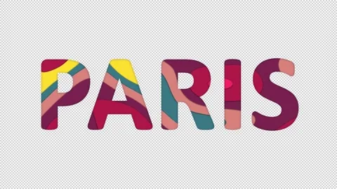 Multi-colored inscription capital name PARIS with colored spots floating inside. Stock Footage 236308712