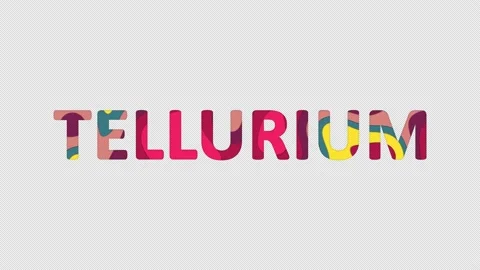 Multi-colored inscription Element of periodic table TELLURIUM with colored spots Stock Footage 237798830