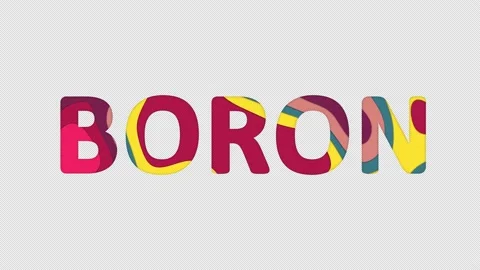 Multi-colored inscription Element of periodic table BORON with colored spots Stock Footage 237863070