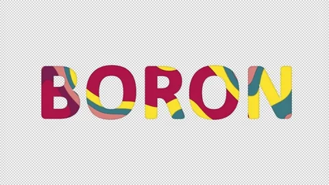 Multi-colored inscription Element of periodic table BORON with colored spots Stock Footage 237863103