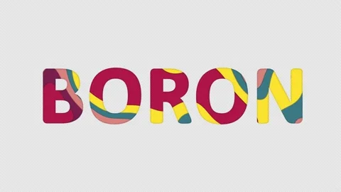 Multi-colored inscription Element of periodic table BORON with colored spots Stock Footage 237863107