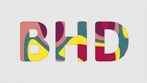 Multi-colored inscription ISO code currency BHD with colored spots floating Stock Footage 238427243