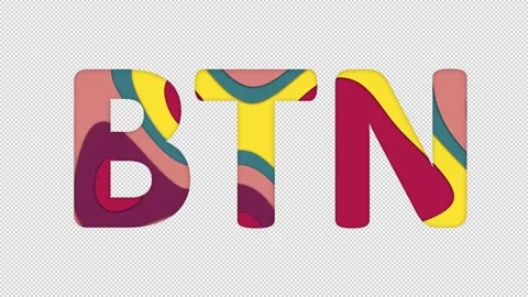 Multi-colored inscription ISO code currency BTN with colored spots floating Stock Footage 238522963